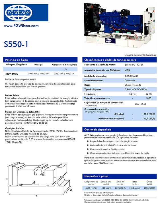 Gerador Diesel de 550 KVA - Aberto