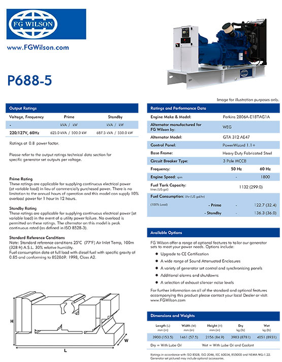 Gerador Diesel de 688 KVA - Aberto