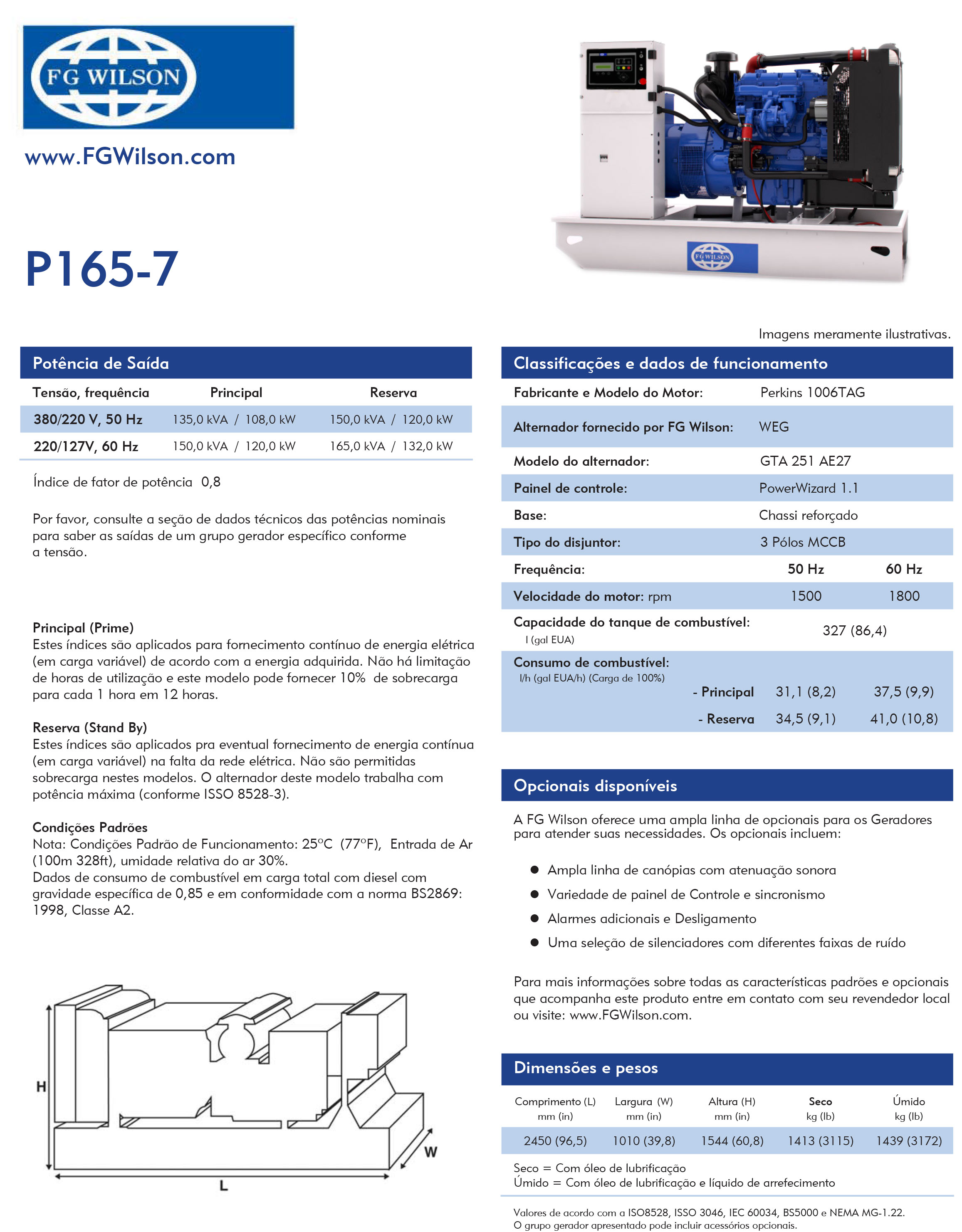 Gerador Diesel de 165 KVA - Aberto