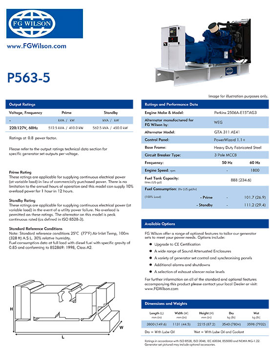 Gerador Diesel de 563 KVA - Aberto