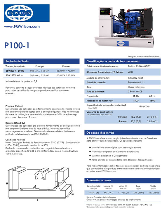 Gerador Diesel de 100 KVA - Aberto